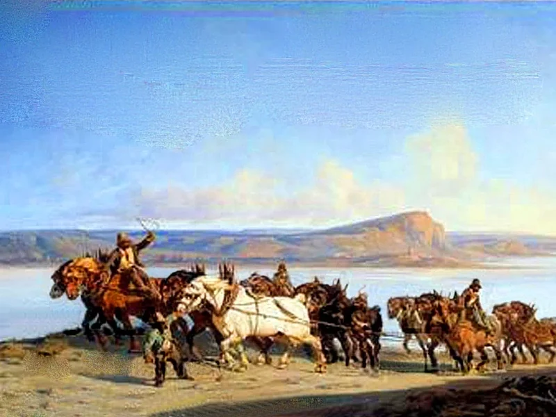 1805-Alexandre Dubuisson - Il ritorno delle imbarcazioni sul Rodano